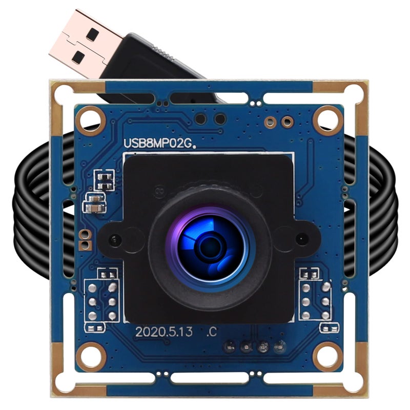 ELP 8mp USB Camera Module 2448p Webcam Board 75degree Wide Angle Web Cam Module Smart Embedded Camera IMX179 4k USB Webcam Module,8megapixel HD Industrial USB Camera for Windows/Linux/Android/mas Os - Image 1
